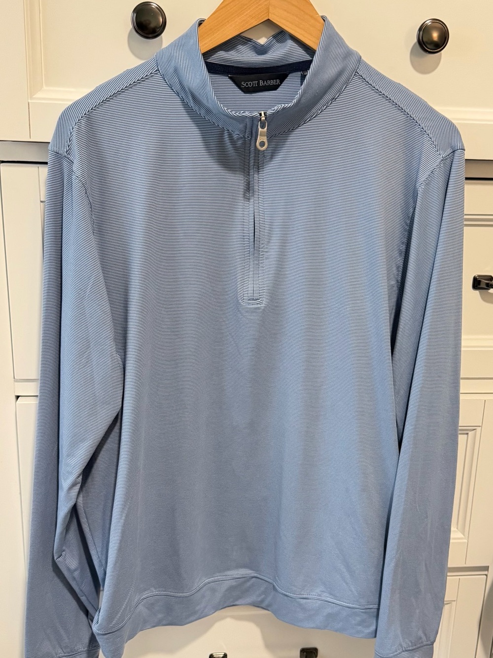 Scott Barber Men's Light Blue Quarter-Zip Pullover